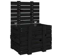 VidaXL Storage Box Black 58X40.5X42Cm Solid Wood Pine, Black