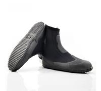 Black 5mm Neoprene Diving Boots Featuring Vulcanized Rubber Sole For Secure Traction During Snorkeling Or Fishing Trips In Cold Waters With Ankle Support Design(S (36-38))
