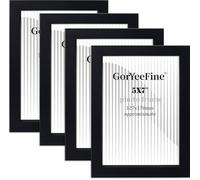 Black 5X7 Inch Wooden Boxed Picture Frame Set of 4,7X5'' Boxed Gallery Picture Frame Set of 4 with Glass Windows,Modern Fhoto Frame for Wall or Tabletop