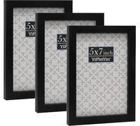 Black 5x7'' Picture Frame Set of 3,Featuring Premium Acrylic Window,Suitable for Tabletop Display or Wall Mounting,An Ideal Choice for Christmas,Weddings and Birthday Celebrations.