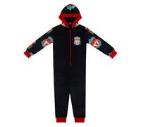 Liverpool FC Official Football Gift Kids Fleece Hooded All-In-One Black 6-7 Years