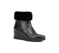 Geox Womens Anylla Ladies Ankle Boots - Black Linen - Size UK 6