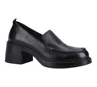 (Black, 6 (Adults')) Hush Puppies Adelaide Leather Women's Black Loafers