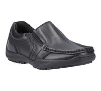 (Black, 6 (Adults')) Hush Puppies Morgan Leather Boys's Black Loafers