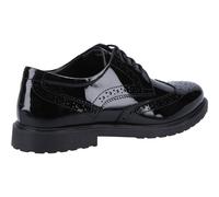 (Black, 6 (Adults')) Hush Puppies Verity Leather Women's Patent Black Brogues Shoes