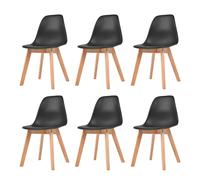 Vidaxl Dining Chairs 6 Pcs Black Plastic Dining Chairs