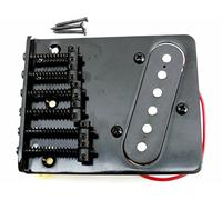 Black 6 saddle tele bridge and fitted pickup telecaster style new from Janika - UK SELLER