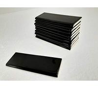 Black 6 x 2 in Ceramic Tile Bullnose Trim Edge Gloss American Olean 10 Piece Lot