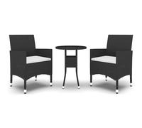 (black, Ø 60 cm table/3) vidaXL Garden Bistro Set Furniture Multi Colours 3/5 Piece Ø 60/80 cm Table