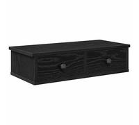 vidaXL Wall Shelf with Drawers Black 60x28x15 cm Engineered Wood