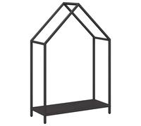 vidaXL firewood rack - black cold-rolled steel fireplace log holder - indoor log storage 60x25x90 cm