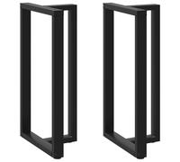 vidaXL Bar Table Legs T-Shaped 2 pcs Black 60x35x(110-111) cm Steel