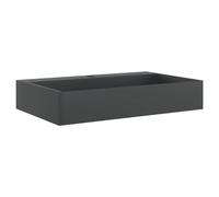 vidaXL Wash Basin Vessel Sink - Marble Cast, Matt Black - 60x38x11 cm, Countertop/Wall Hung Basin with Faucet Hole