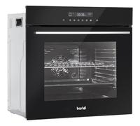 Black 60cm Integrated Fan Assisted Electric Oven 72L Wall Mounted Built-In Grill