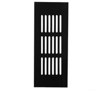 Black 60mm Louvred Wall Vent with Insect Grid - Aluminium Air Flow Cover for Cupboard Use(60x150mm)