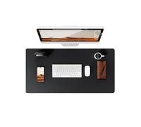 (Black, 60x35 cm) Desk Pad Protector, Office Desk Mat, Large Mouse Pad, Waterproof Non-Slip PU Leather Desk Blotter for Office and Home