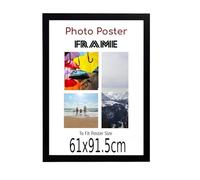 Black 61 x 91.5 cm Poster Frames - Large MDF Wooden Frames Maxi Size - Both Ways Wall Hanging Wall Gallery Living Room Photo Picture Frame With Shatterproof Perspex Sheet