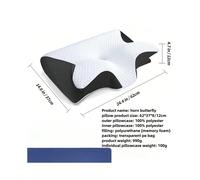 (Black, 62x37x8-10cm 1pcs) Butterfly Sleep Memory Neck Pillow Slow Rebound Comfortable Memory Foam Sleep Pillow Cervical Orthopedic Neck Massage Bed Pillow