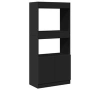 (black, 63 x 33 x 140 cm) vidaXL Highboard Sideboard Storage Organiser Cabinet Cupboard Engineered Wood