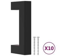 (black, 64 mm/ 10 pcs) vidaXL Cabinet Handles Door Handles Furniture Drawer Pull Stainless Steel