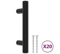 vidaXL Cabinet Handles 20 pcs Black 64 mm Stainless Steel