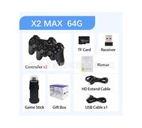 (Black: 64G (English version)) X2MAX Home Game Control Wireless HD X2 Game Control Two-player Battle Private Model Entry Level