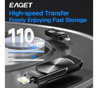 (black, 64GB) MFI Certified Dual-Interface Flash Drive,USB 3.2 Portable Memory Stick Plug & Play Expansion for iPhone15 14 13/iPad