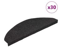 vidaXL Stair Mats Self-adhesive 30 pcs Black 65x22.5x3.5 cm