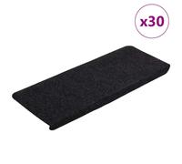 (black, 65 x 24.5 x 3.5 cm/ 30 pcs) vidaXL Self-adhesive Stair Mats Carpet Stair Treads Stair Step Protector Rug