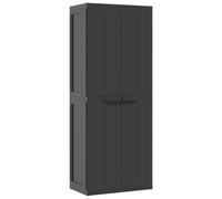 (black, 65 x 37 x 165 cm (63 x 31 cm)) vidaXL Outdoor Storage Cabinet Terrace Patio Garden Cabinet Tool Cupboard PP