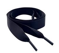 Black 65cm / 25" Flat Satin Ribbon Shoe Laces/Shoelaces for Women’s and kids Kickers, School Shoes