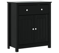 vidaXL Bathroom Cabinet BERG Black 69.5x34x80 cm Solid Wood Pine