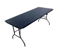 (BLACK) 6FT 1.8M FOLDING PLASTIC TRESTLE TABLE HEAVY DUTY