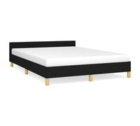 vidaXL Bed Frame without Mattress Black 180x200cm Super King Fabric