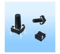 Black 6mm square 10.5mm high touch switch 4 PIN small key switch 6x6x10.5mm copper feet 10 pcs/batch(300000 Times Life)