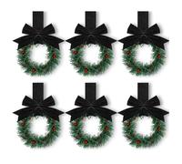 (Black, 6PCS) 12pieces Christmas Cabinet Decor Easy To Hang Kitchen Cabinet Wreaths