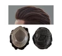 ,Black-6x8istic Natural Look Men's Human Hair Wig, Lace Men's Capillary Prothesis Man Toupee Human Hair Wigs Front HD Lace Hairline Breathable Indian Human Hairpiece,for Everyd