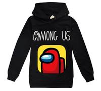 (Black, 7-8 Years) Kids Among Us Game Hooded Hoodie Impostor Pullover Boys Sweatshirt Top