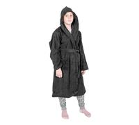 (Black, 7-9 Years) Kids Hooded Egyptian Cotton Bathrobe