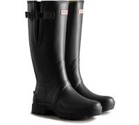 (Black, 7 (Adults')) Hunter Balmoral Adjustable Rubber Black Wellington Boots