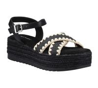 (Black, 7 (Adults')) Hush Puppies Jemma Espadrille Polyurethane Women's Black Sandals