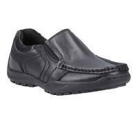 (Black, 7 (Adults')) Hush Puppies Morgan Leather Boys's Black Loafers