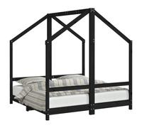 (black, 70 x 140 cm) vidaXL Kids Bed Frame Wooden Bedstead Bed Base Children's Bed Solid Wood Pine