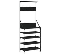 (black, 70 x 34 x 184 cm) vidaXL Clothes Rack with Shoe Storage Garment Rack Clothes Rail Smoked Oak