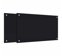 vidaXL Kitchen Backsplashes 2 pcs Black 70x40 cm Tempered Glass