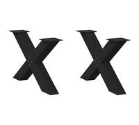 vidaXL Coffee Table Legs X-Shaped 2 pcs Black 70x(42-43) cm Steel