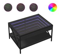 vidaXL Coffee Table with Infinity LED Black 70x50x38 cm