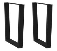 Coffee Table Legs V-Shape Black 70 x (72-73.3) cm Powder-coated Steel Adj. Feet