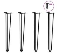 (black, 72 cm) vidaXL Hairpin Table Legs Hairpin Legs Coffee Table leg 4 pcs Solid Steel