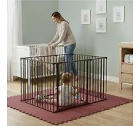 Safetots Play Den 72cm x 105cm, Black, 70cm High, with Soft Foam Play Mat, Warm Rose, 90cm x 120cm, Black